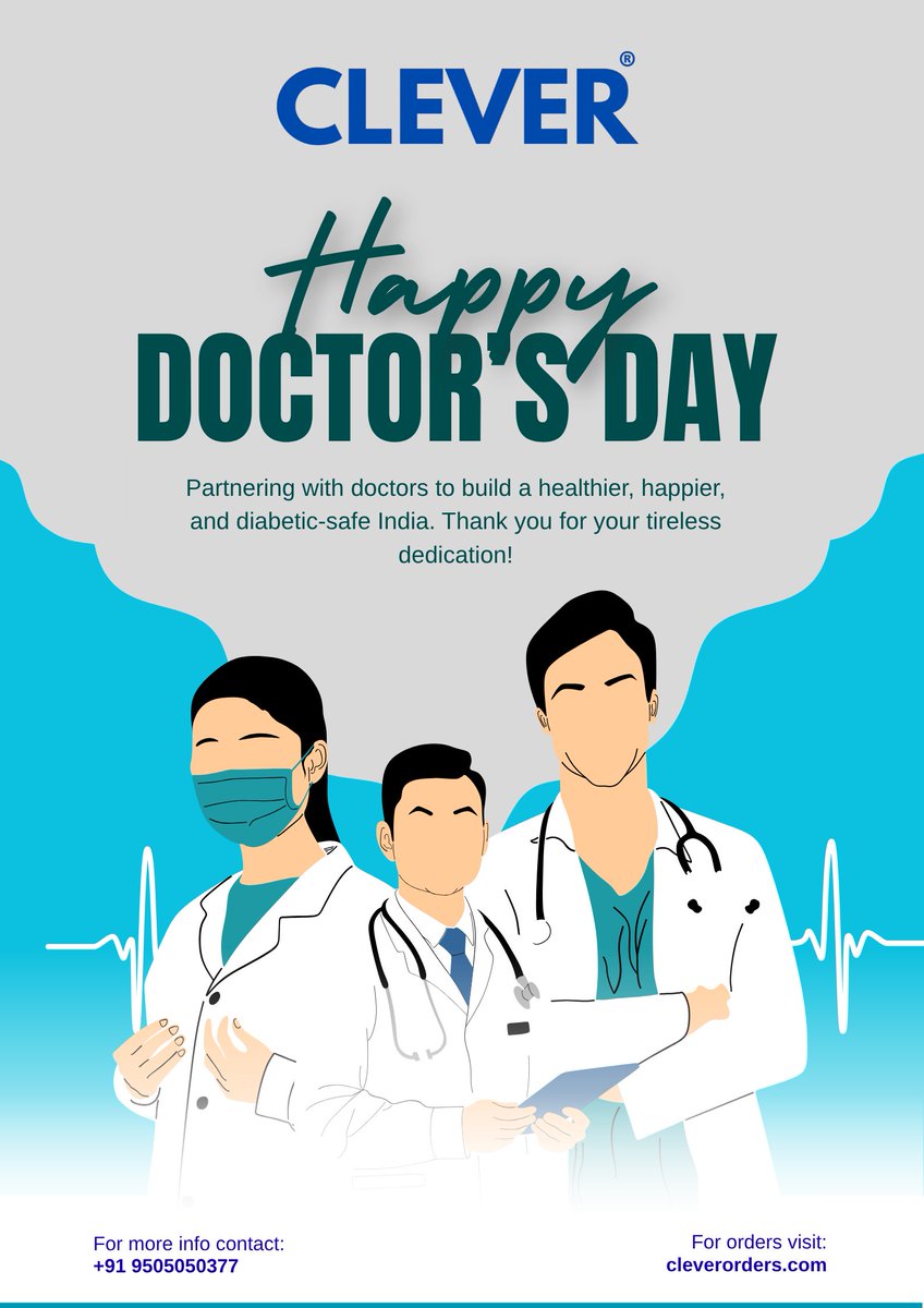 CLEVERORIGINALS's tweet photo. To the heroes in white coats who work tirelessly to build a healthier, happier, and diabetic-safe India—thank you. Your dedication inspires us every day.  Happy National Doctor's Day! #NationalDoctorsDay #HealthcareHeroes #NCleverIndia #NClever https://t.co/4D6taQ1muX