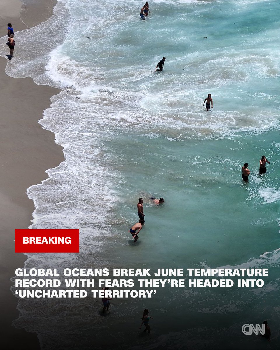 cnnbrk's tweet photo. The oceans are hotter than they've ever been measured this time of year, with alarming implications for global weather and marine life. https://t.co/ylQum1FZNy https://t.co/30CxerGmCD