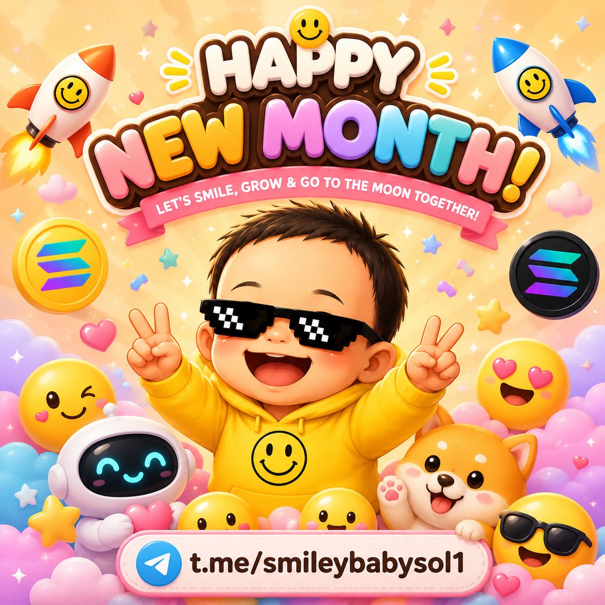 SmileyBabySol10's tweet photo. Happy New Month, SmileyBaby family! 💛

Thank you for believing in this project from day one.

Every holder, every raid, every meme, and every message keeps us building.

Today is another big step for SmileyBaby. 🚀

Stay tuned. Something exciting is coming. 👀 https://t.co/AdbR8wEqWG