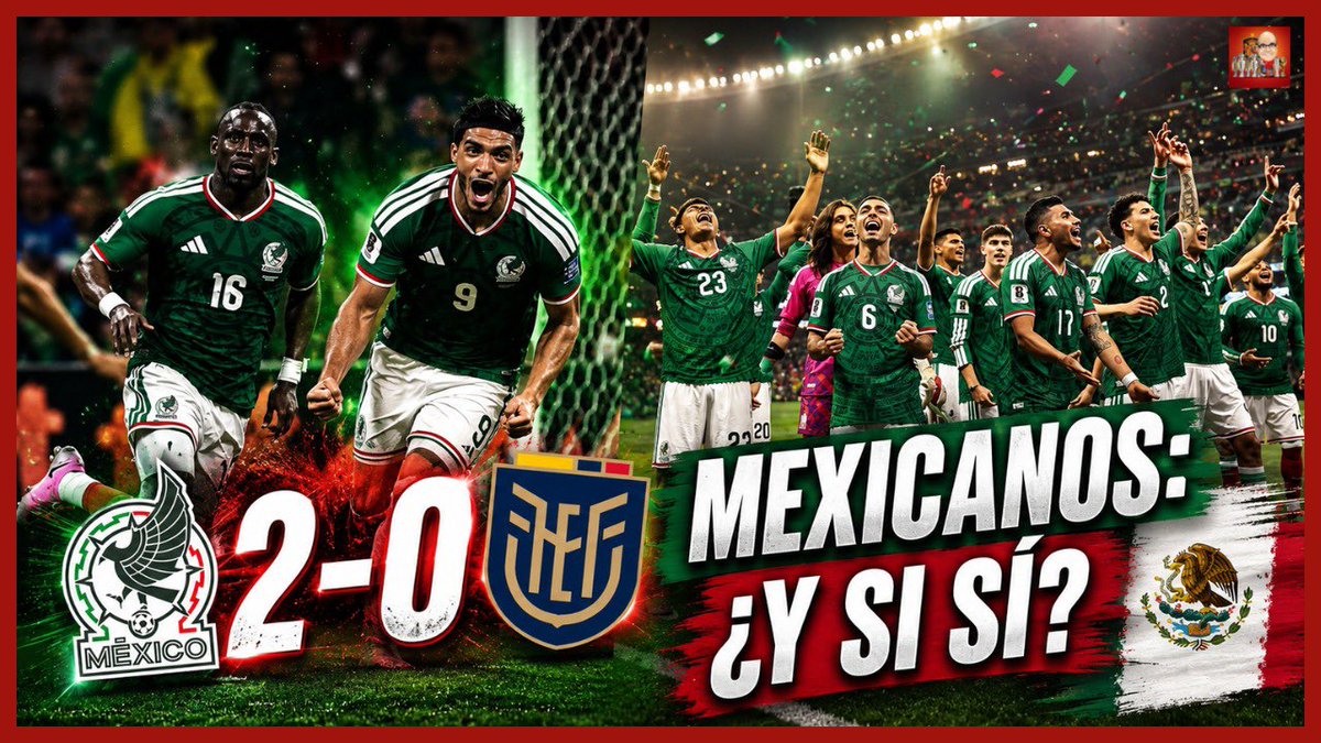 2010MisterChip's tweet photo. ‼️ Nuevo vídeo ‼️

México sigue adelante en el Mundial 2026 🇲🇽🔥

La selección mexicana derrotó 2-0 a Ecuador en dieciseisavos y ya está en octavos de final.

Triunfo sólido, portería a cero y una afición que vuelve a ilusionarse: México quiere seguir haciendo historia en su Mundial. ⚽

Al lío 👇📸
