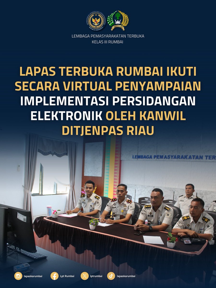 lptrumbai's tweet photo. Lapas Terbuka Rumbai Ikuti Secara Virtual Penyampaian Implementasi Persidangan Elektronik oleh Kanwil Ditjenpas Riau https://t.co/WqsEVPrRpg