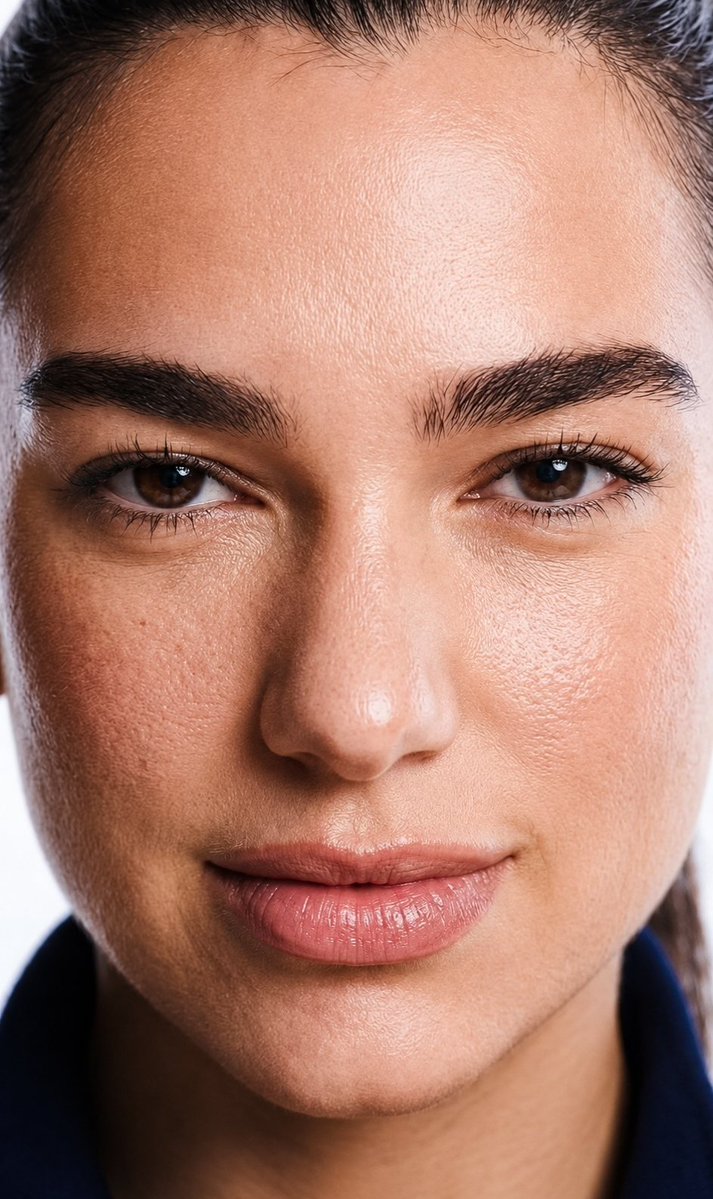 Cricfanipl's tweet photo. Hey @grok remove all cosmetics plastic surgery from Dua lipa face https://t.co/HO6TTjqSkN