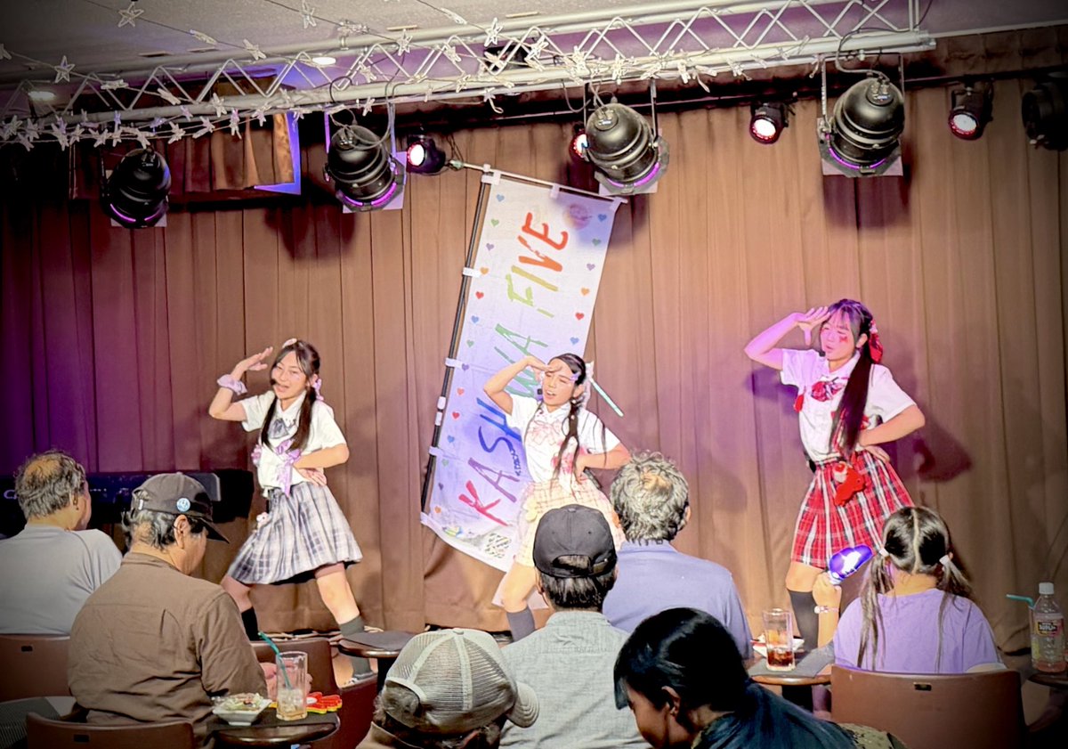 kashiwa_five's tweet photo. 6/28定期ライブにご来場いただきました皆様ありがとうございました✨

それぞれの 推してください宣言💜❤️🩷いかがでしたか？

次回は7/19(日)柏ファイブの単独ライブat柏デスガマッジを予定しています✨
夏休み期間中の三連休真ん中🌻
みんな会いにきてね〜💚💜❤️🩷
詳細決まり次第お知らせ致します✨ https://t.co/ppLqunG9Kv