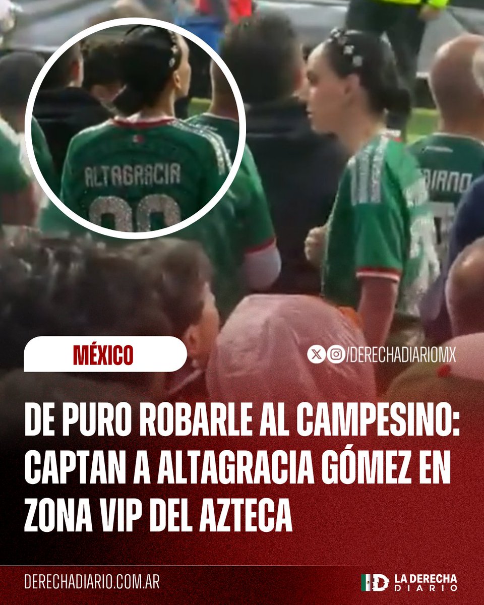 DerechaDiarioMX's tweet photo. 🚨🇲🇽 | DE PURO ROBARLE A LOS CAMPESINOS: La hija del FOBAPROA, Altagracia Gómez, fue captada en una de las zonas más exclusivas del Azteca durante el partido de México vs Ecuador, porque ella sabe que la "austeridad" que pide Sheinbaum es solo para engañar a los chairos más jodidos.