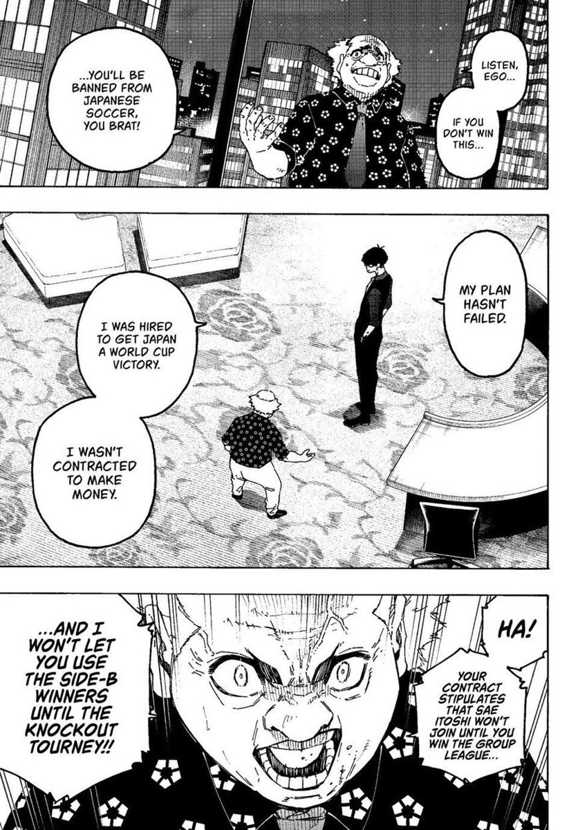 kaizen57070's tweet photo. Buratsuta really needs to cut the crap because we all know that he is only after the money bluelock will bring and you don't care about ego jinpachi at all, he even said himself that he wants to prove ego wrong and take over bluelock if I am correct #bluelock352 https://t.co/QIoDkBU0v7