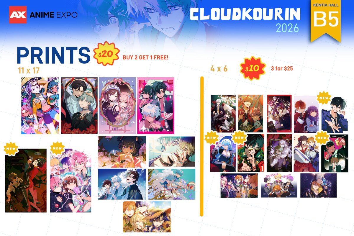 Cloudkourin's tweet photo. MY AX CATALOGUE IS FINALLY OUT THANK U FOR UR PATIENCE‼️🙇‍♂️

See u at #AX2026 table B5! 

Sorry theres like 9 pages to this lmao ⬇️
#AnimeExpo2026 https://t.co/H4KCyiKd5h