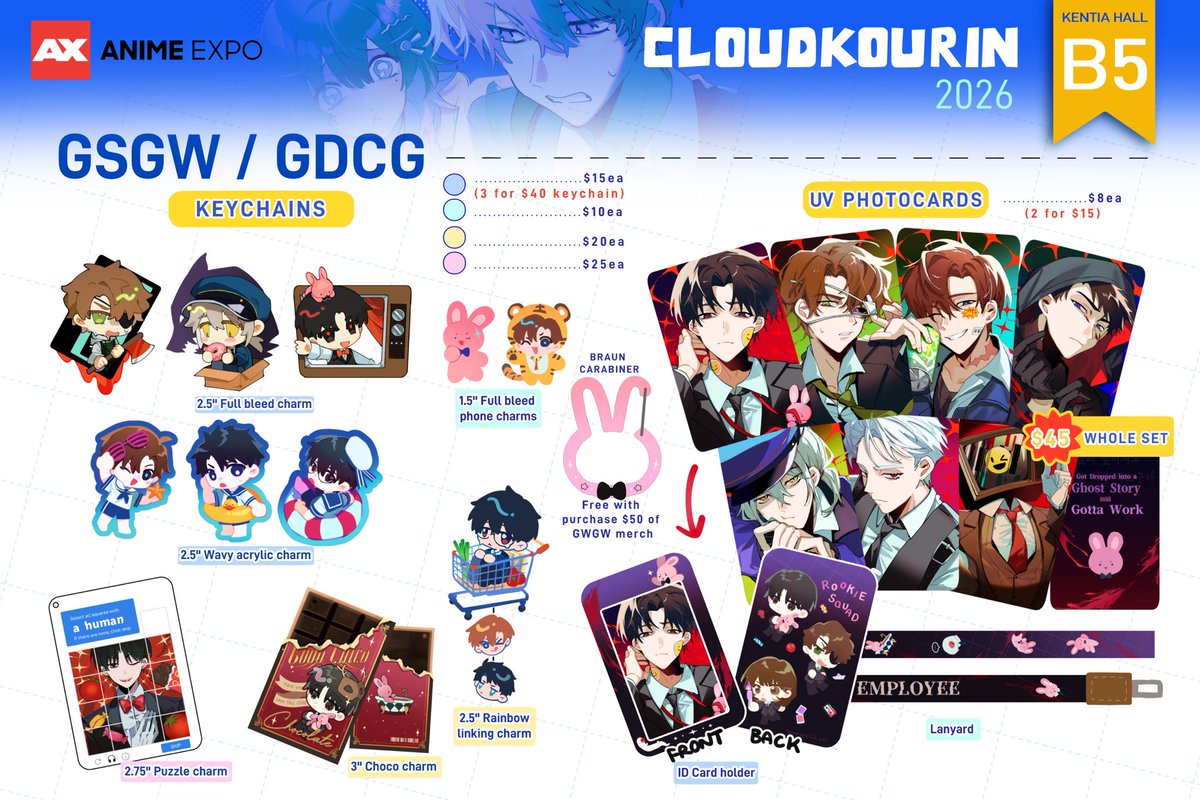 Cloudkourin's tweet photo. MY AX CATALOGUE IS FINALLY OUT THANK U FOR UR PATIENCE‼️🙇‍♂️

See u at #AX2026 table B5! 

Sorry theres like 9 pages to this lmao ⬇️
#AnimeExpo2026 https://t.co/H4KCyiKd5h