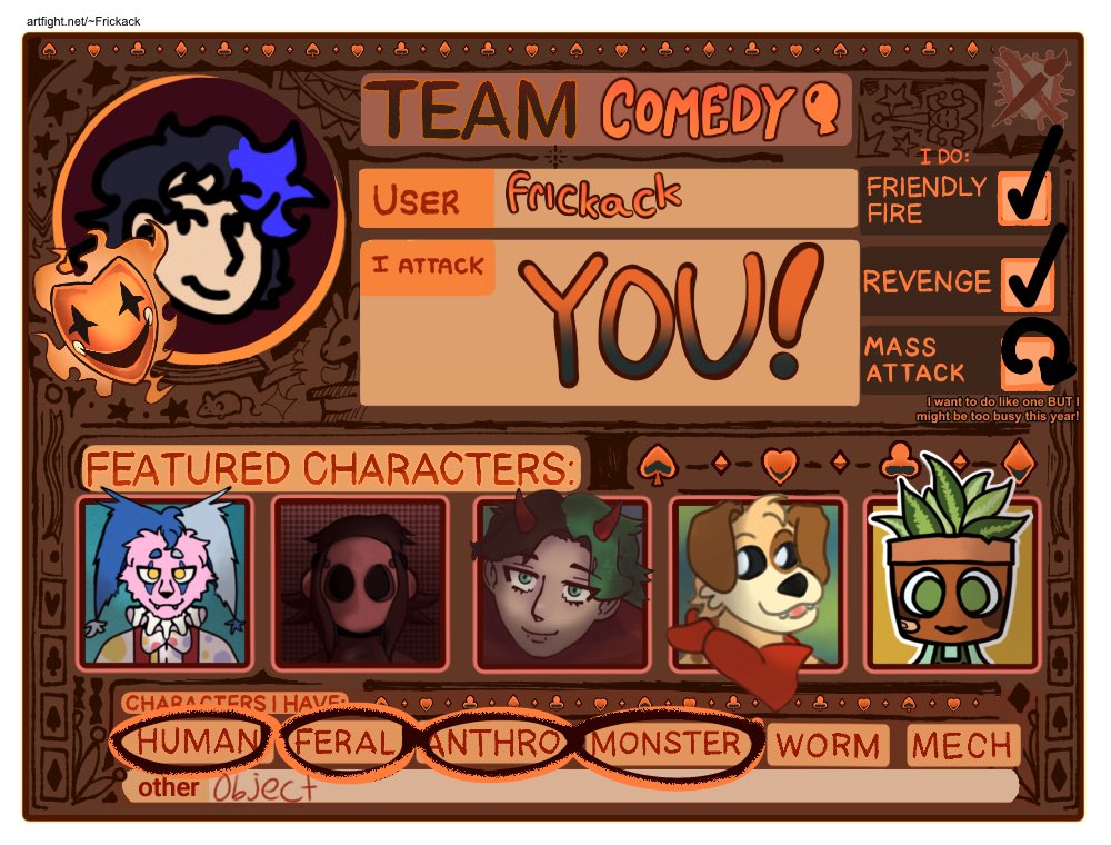 frickack's tweet photo. Pspsps, my artfight: https://t.co/ZUm44jNyts

#artfight #artfight2026 #teamcomedy https://t.co/Ya1Yt8lqJR
