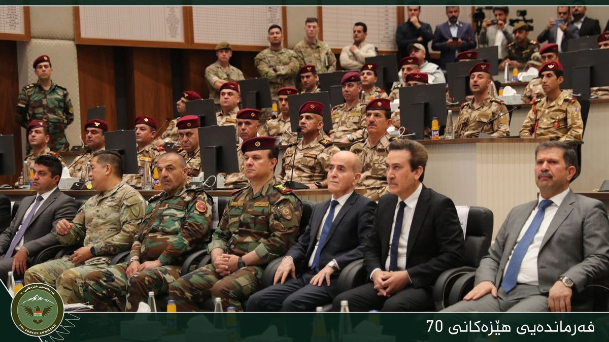 Forces70's tweet photo. The first joint military decision-making training course for officers from the Forces 70 Command and Regional Command 1 has officially begun. The initiative aims to strengthen strategic planning, rapid decision-making, and cooperation while advancing the Peshmerga's professional military capabilities in line with modern standards.
