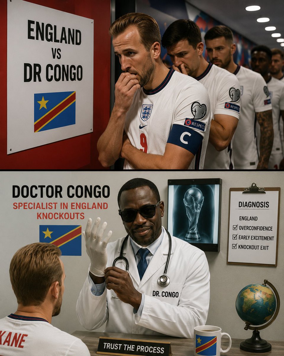 GoalazzoFC's tweet photo. @FabrizioRomano England about to find out what the “DR” stands for. 💀 https://t.co/rvn9As4UVL