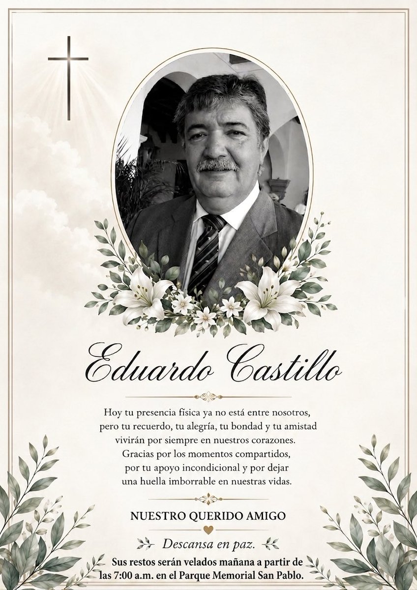 JavierVillacana's tweet photo. Hoy despedimos con tristeza a un gran amigo. Gracias por tu amistad, tu cariño y los momentos compartidos que siempre llevaremos en el corazón.

A su familia y seres queridos, les enviamos un abrazo solidario y mis sinceras condolencias. 

Descansa en paz. https://t.co/G1uM2TEF2A