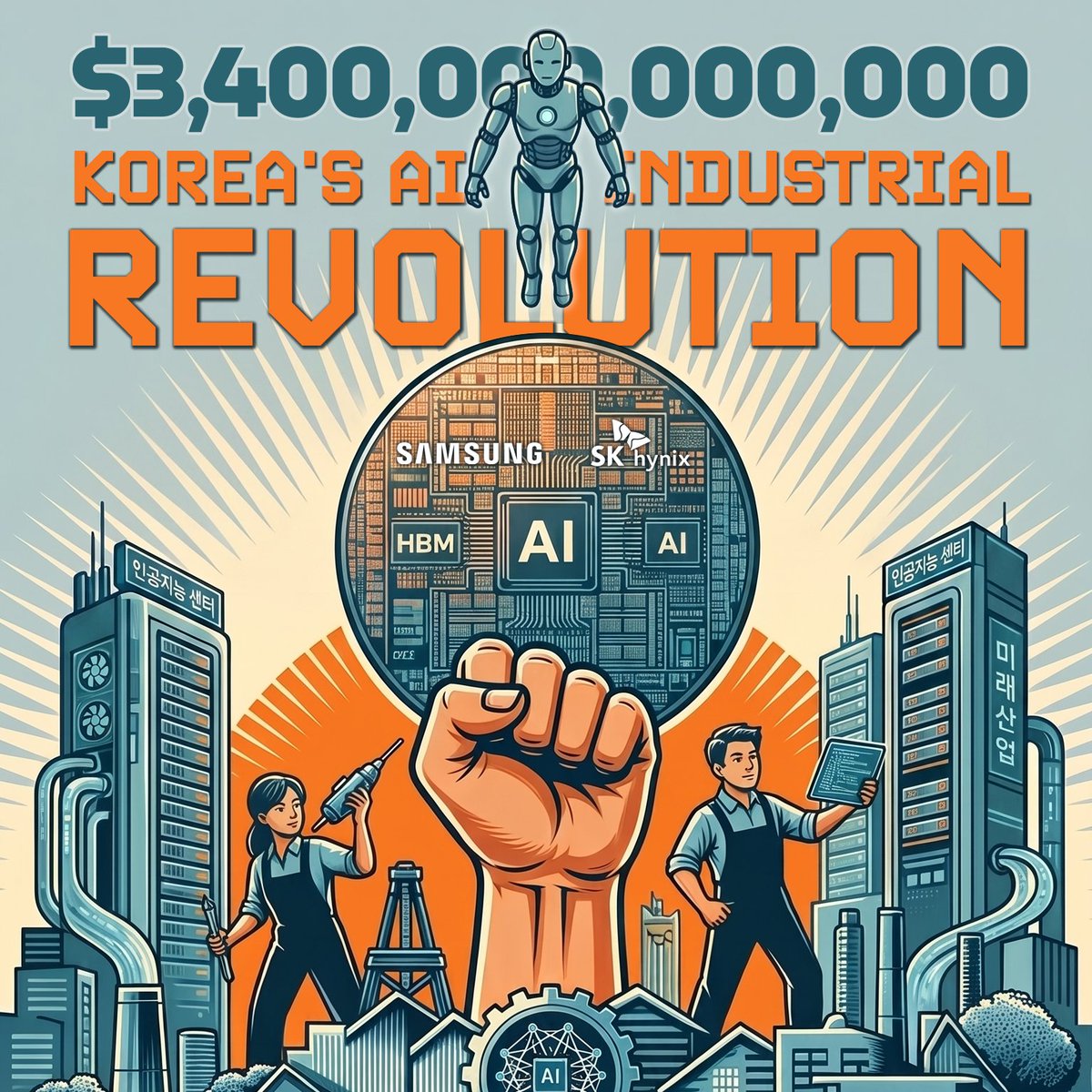 thakicloud's tweet photo. 𝗞𝗼𝗿𝗲𝗮 𝗷𝘂𝘀𝘁 𝗮𝗻𝗻𝗼𝘂𝗻𝗰𝗲𝗱 𝘁𝗵𝗲 𝗹𝗮𝗿𝗴𝗲𝘀𝘁 𝗱𝗼𝗺𝗲𝘀𝘁𝗶𝗰 𝗔𝗜 𝗶𝗻𝗳𝗿𝗮𝘀𝘁𝗿𝘂𝗰𝘁𝘂𝗿𝗲 𝗰𝗼𝗺𝗺𝗶𝘁𝗺𝗲𝗻𝘁 𝗶𝗻 𝗶𝘁𝘀 𝗵𝗶𝘀𝘁𝗼𝗿𝘆.

Samsung and SK hynix pledged a combined 4,755 trillion KRW — roughly $3.4 trillion USD — in domestic investment over 10 years. The centerpiece: 800 trillion KRW in four new southwestern memory fabs, and SK's plan to build 15GW of AI data centers nationwide by 2035. The announcement was made directly to President Lee Jae-myung at a national mega-project briefing — framed explicitly as a "Korean-style AI industrial revolution."

The numbers are staggering. But the more interesting signal is structural. All three global HBM suppliers — SK hynix, Samsung, and Micron — have their 2026 output fully booked. The bottleneck is no longer capital. It's fab capacity. And when a memory manufacturer builds the data centers that consume its own HBM output, it's not just expanding supply — it's reclaiming bargaining power in a chain currently dominated by NVIDIA and the hyperscalers.

There's a counterargument worth taking seriously: 4,755 trillion KRW is a 10-year cumulative plan, not an annualized commitment. Memory is cyclical. Power and water infrastructure has to be delivered on time. And market prices are already running ahead of fundamentals — SK hynix briefly overtook Samsung in KOSPI market cap the day after the announcement.

But the direction is clear. As Korea builds AI hardware at national scale, the axis of competition shifts from "how much did you buy" to "how efficiently can you run it." The software layer that schedules, serves, and governs workloads across that hardware — that's where the value migrates next.

We wrote up the full analysis on our tech blog, including investment structure, HBM supercycle dynamics, policy context, and what it means for AI infrastructure operators.
👉 https://t.co/G1tXYDihmz

Questions about where your AI workloads fit into Korea's infrastructure buildout? Let's talk:  sales@thakicloud.com

#Samsung #SKHynix #HBM #NvidiaBlackwell #Micron #KoreaAI #SemiconductorAct #AIDataCenter #AIInfrastructure #EnterpriseAI #SovereignAI #ThakiCloud