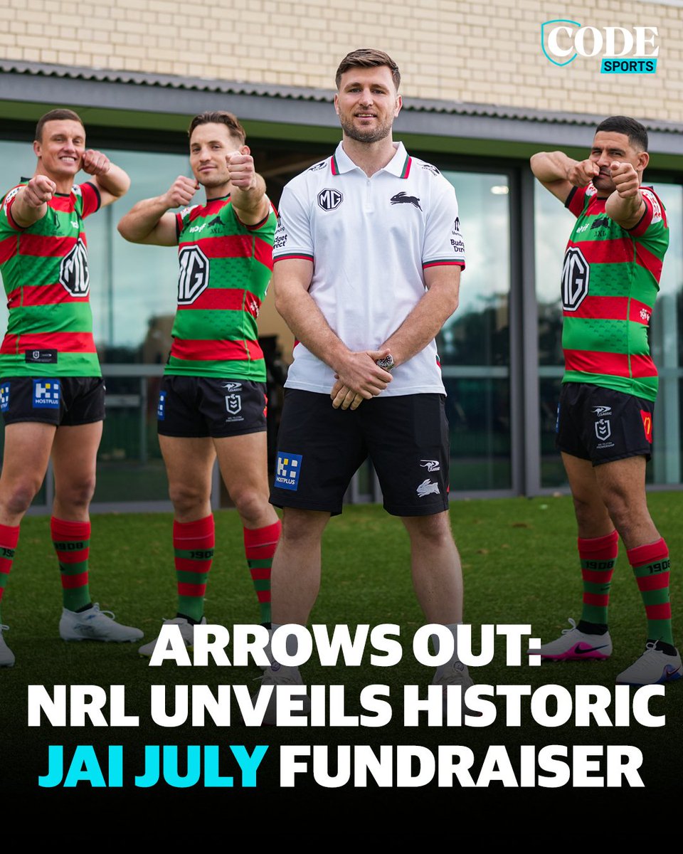 codenrl's tweet photo. The NRL has revealed plans for ‘Jai July’ to raise money for retired Rabbitohs star Jai Arrow, with players encouraged to use a bow celebration for every try scored this month 👏

FULL STORY ➡️ https://t.co/6Qg1Hf8RT3 https://t.co/9NgK3DK9yO