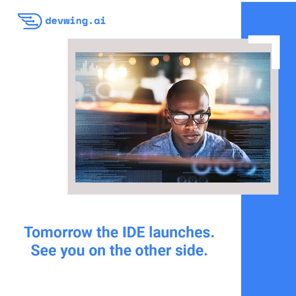 Devwing_ai's tweet photo. 🚀 The wait is almost over.
Tomorrow, Devwing IDE goes live built to help developers create, innovate, and ship faster. Today is the countdown. Tomorrow is the beginning.
See you on the other side. 💙
#DevwingAI #DevwingIDE #LaunchDay #TechInnovation #SoftwareDevelopment https://t.co/OvYqDojUxv