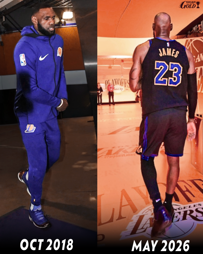 PurpGoldLakers's tweet photo. The first walk in. The final walk off. 

8 years of leaving EVERYTHING on the floor. https://t.co/t2LnjZ2aHQ