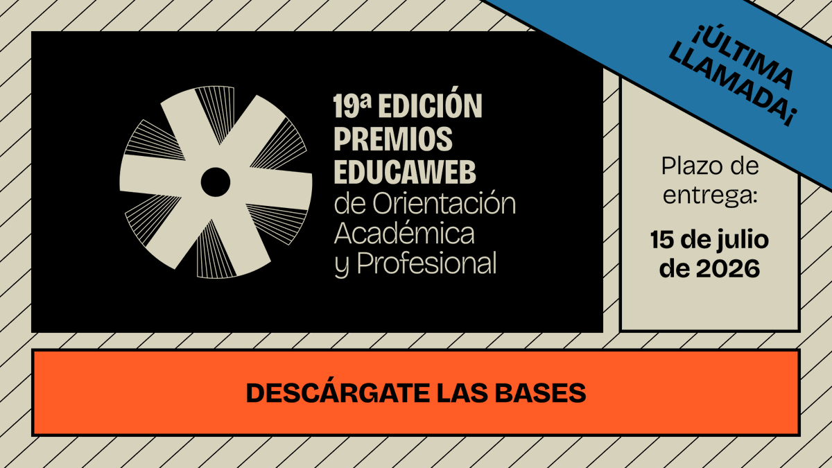 EDUCAWEB's tweet photo. 📢 ¡Últimos días para presentar tu proyecto a los 🏆 #PremiosEducaweb 2026 de #OrientaciónAcadémica y Profesional!

📅 Plazo abierto hasta el 15 de julio.

🏆 ¡No pierdas la oportunidad de dar visibilidad a tu iniciativa!

👉 . Consulta las bases https://t.co/2bEAimOLWe https://t.co/hvT6iuCkVh