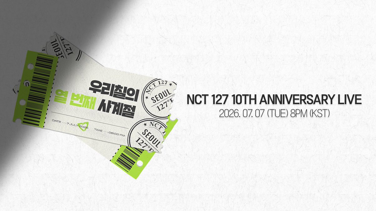 jjaehyunTH's tweet photo. NCT 127 10TH ANNIVERSARY LIVE

📅 7 กรกฎาคม 2026 เวลา 18:00 (ไทย)
📍 YouTube l Weverse NCT 127 Channel, TikTok NCT Channel

#JAEHYUN #재현 #NCT127_10TH_ANNIVERSARY #NCT127 @NCTsmtown_127 https://t.co/QzlaNHB9EQ