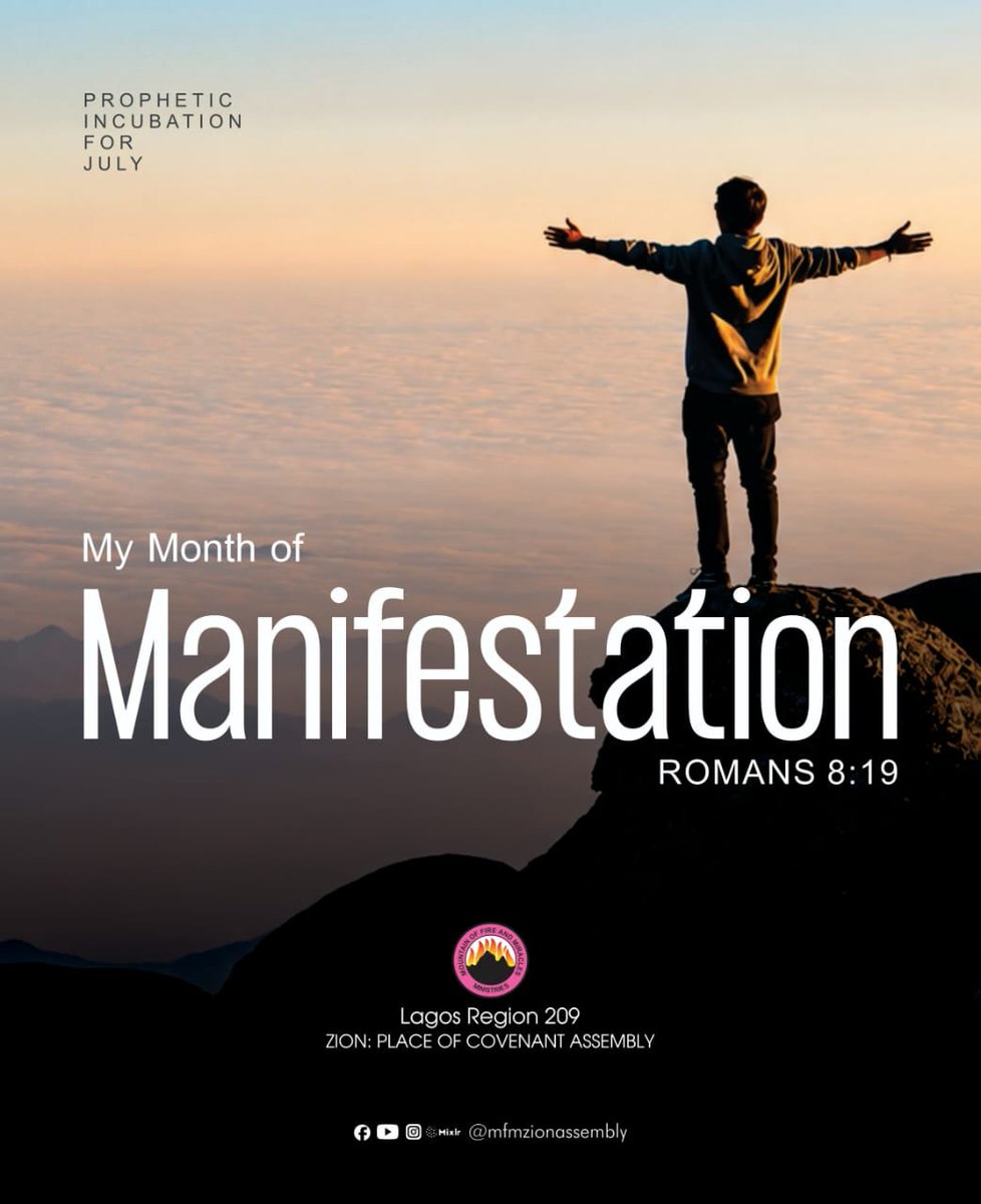 JAdeyekun's tweet photo. Happy New Month!!!!!!

You step into your season of manifestation in the name of Jesus.

Your struggles expires. You are recognised and divinely positioned for glory and honour in the name of Jesus.

#PropheticIncubation #Manifestation #Newmonthprayers #mfm https://t.co/V91xHsfGG2