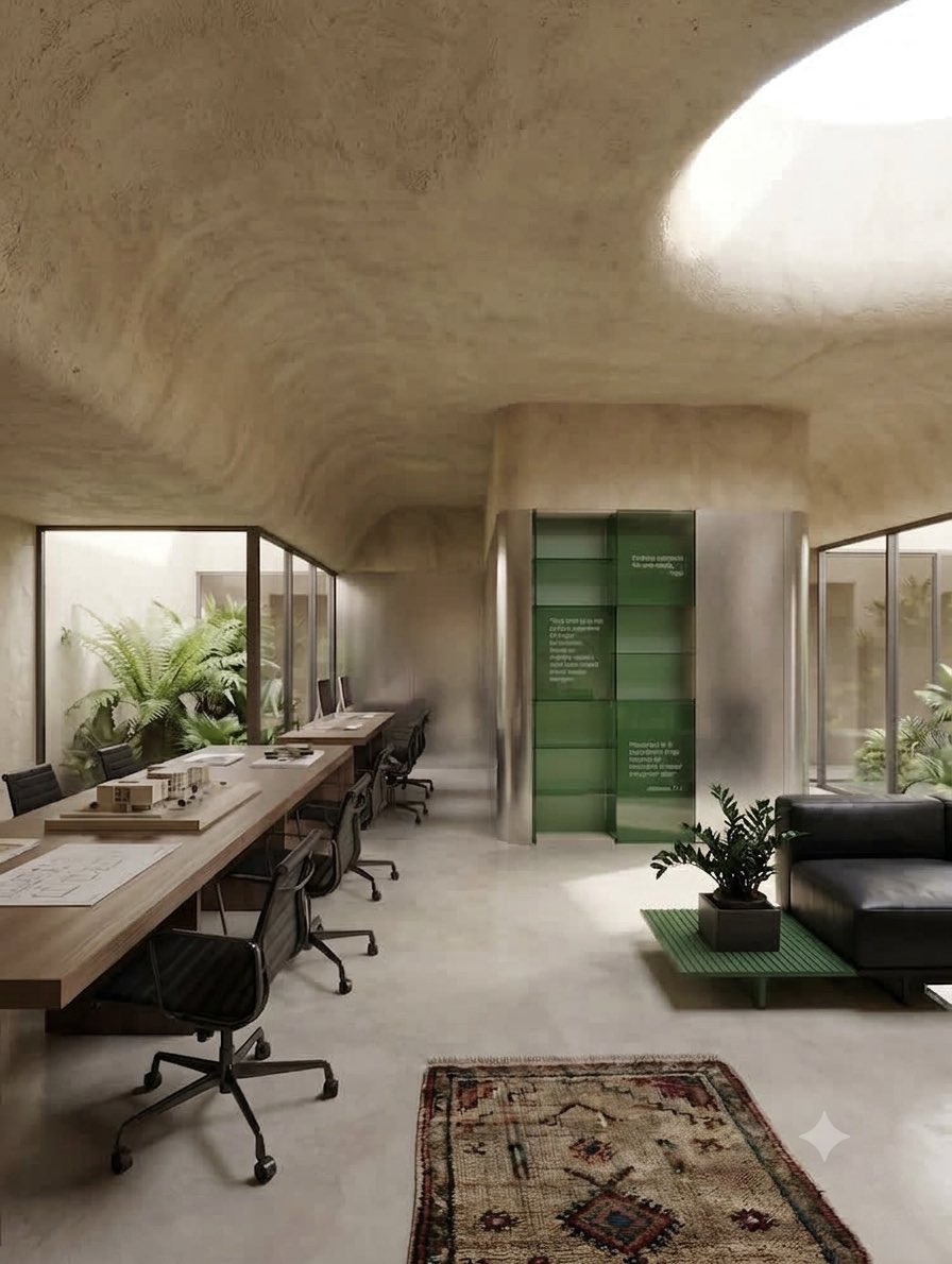 archiscan's tweet photo. Finding the perfect balance between the heaviness of rammed earth and the lightness of glass. A cave-like studio flooded with sunpaths and greenery is the ultimate workspace inspiration. 💚📐

Architect: Amir Fatemi

#concept #design https://t.co/cIC3wENW2w