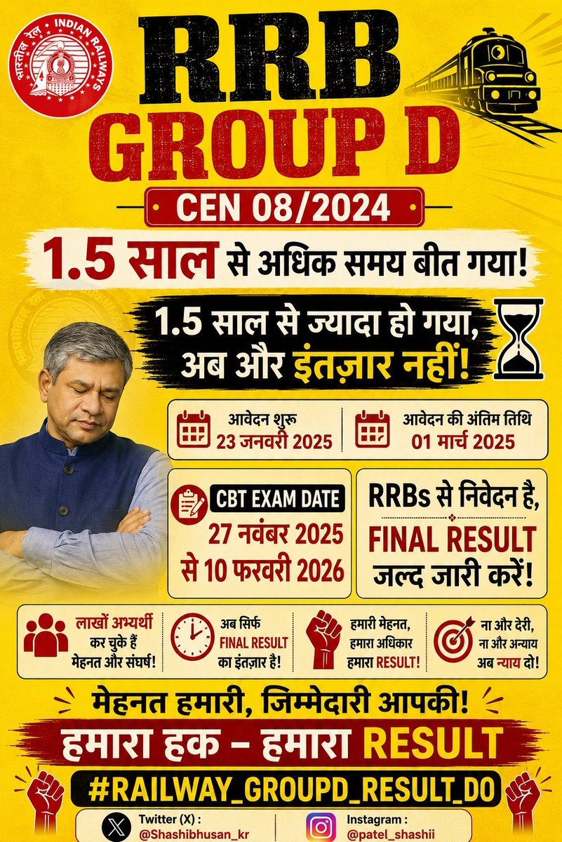 AluriaJitendra's tweet photo. Every aspirant deserves respect and clarity. #RAILWAY_GROUPD_RESULT_DO #RailwayMinistry #AshwiniVaishnaw https://t.co/xQfSAqJUuK