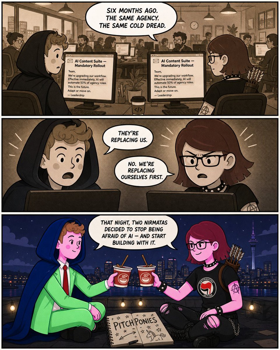 pitchponies's tweet photo. The lone genius myth deserves to be dead. What could replace it is stranger and more interesting. 🦄

Most founders still think scale requires headcount. More features = more engineers. More pipeline = more SDRs. More content = more writers. Every new function adds cost, coordination overhead, and dilution.

That coupling between headcount and output is breaking apart.

A growing cohort of founders in 2026 appear to be deploying smarter — running functions that previously required multiple dedicated hires through a small, coordinated force of specialized AI agents, rather than hiring faster or raising bigger.

Here's what the unicorn army actually looks like:

→ A research agent scanning markets for real demand signals, not where you think the opportunity is
→ A build agent taking validated specs to production-ready code for well-scoped tasks, with human review still required before production deployment
→ A sell agent producing content, running outbound, and supporting pipeline development — dramatically reducing the need for early marketing hires in certain outbound functions (note: deliverability, compliance, and personalization quality still require human oversight)
→ A closed loop where what you learn from selling sharpens what discovery goes looking for next
→ Role clarity so precise that no two systems are stepping on each other's ground
→ Output that can compound when feedback loops are deliberately engineered between phases
→ A cost structure that, depending on tooling stack, geography, and maintenance overhead, can meaningfully undercut the fully-loaded cost of equivalent headcount — though actual savings vary widely by implementation

The magic isn't any single capability. It's the architecture of how they connect.

Discover feeds Build. Build feeds Sell. Sell feeds Discover. The inter-operation is the moat — and most point solutions don't share data by default, though integrated AI suites and vertical SaaS platforms are emerging alternatives worth evaluating.

The counterintuitive truth: the unicorn army isn't about going solo. It's about going coordinated. The army is lean. The battlefield coverage is not.

Founders who get this aren't asking 'how do I hire someone to do this?' They're asking 'how do I connect these roles so the output of one feeds the input of the next?'

That question is worth more than any single hire you'll make this year — though it comes with real trade-offs: agent orchestration is complex, autonomous pipelines carry hallucination and error risks, and this model works best when human judgment remains in the loop at key decision points.

Full breakdown below 👇

https://t.co/aKOP51CYln