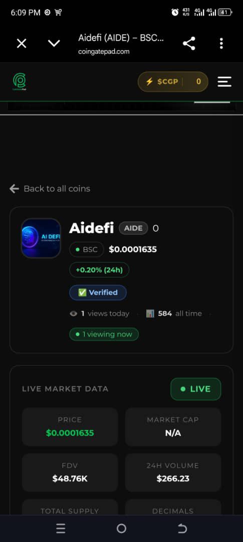 Cryptoceleb1's tweet photo. Nobody knows the exact day the next major crypto rally will begin.

But one thing history keeps teaching is this,the biggest profits usually go to those who positioned early, not those who chased green candles.

If you’re waiting for everyone to start talking about AIDE Token, you might already be late.

AIDE token is listed on Upscreener ,Coingatepad, Firescreener and coming on Coingecko shortly! 

AIDE Token @Peculia_Richard 

CA : 0xA925EbCF141c5efdDA5c38c569Ab789aa52f0Fc3 

BNB Chain | Giant wallet | Trust wallet  | Bitgetwallet