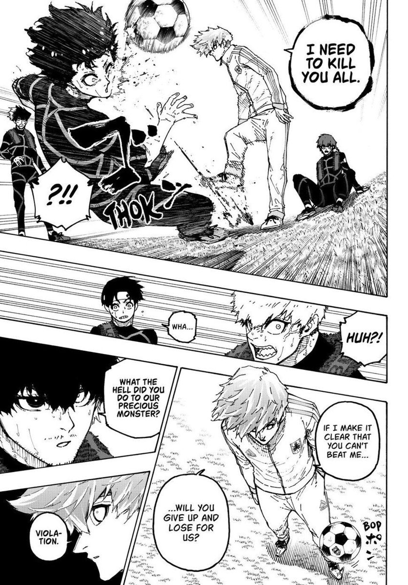 kaizen57070's tweet photo. I feel like this is going to be bachira's rival since they are both dribblers it will make sense for it to be the (the monster v the puppet) and for this unwarranted attack on him here I need bachira to pay him back for that #bluelock352 https://t.co/LTHR56YkBG
