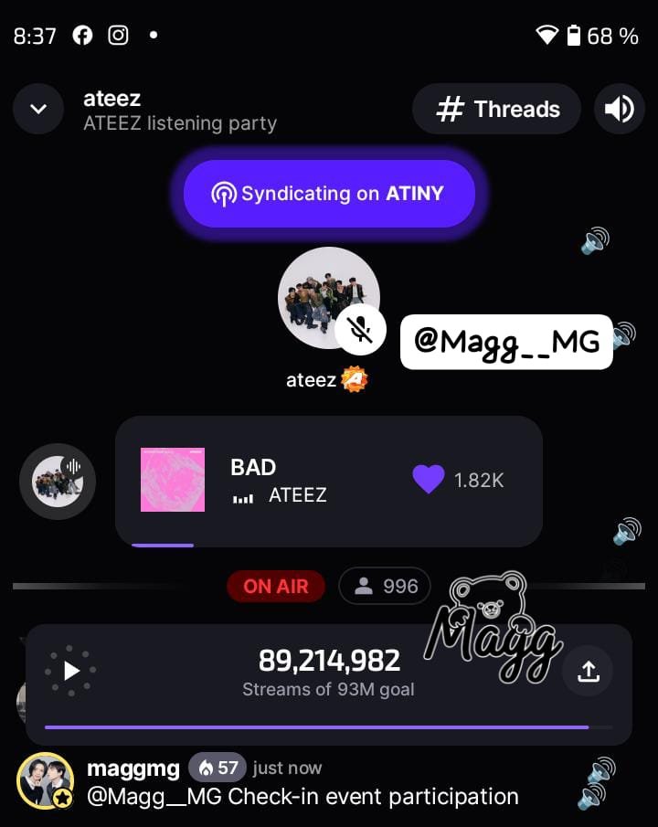 Magg__MG's tweet photo. Día 5

#ATEEZ #에이티즈
#GOLDENHOUR #GOLDENHOUR_Part5 #BAD
#BADListeningParty https://t.co/ioUbZBkqKg