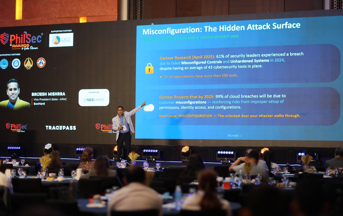 Tradepassglobal's tweet photo. Brijesh Mishra, Vice President Sales – APAC at Sechard, delivered a compelling keynote at PhilSec 2026, sharing valuable insights on strengthening cyber resilience in an increasingly complex threat landscape.
#PhilSec #PhilSec2026 #CyberSecurity #CyberResilience #Sechard #APAC https://t.co/WyRdPNQezL