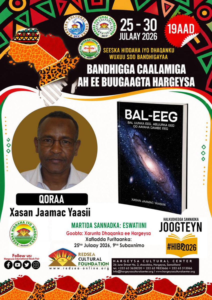 HargeysaBF's tweet photo. Not only young people but established writers continue reflecting on issues that matter today in #Somaliland.
#HIBF2026 @HargeysaCC @JamaMusse https://t.co/imayvVcLxq