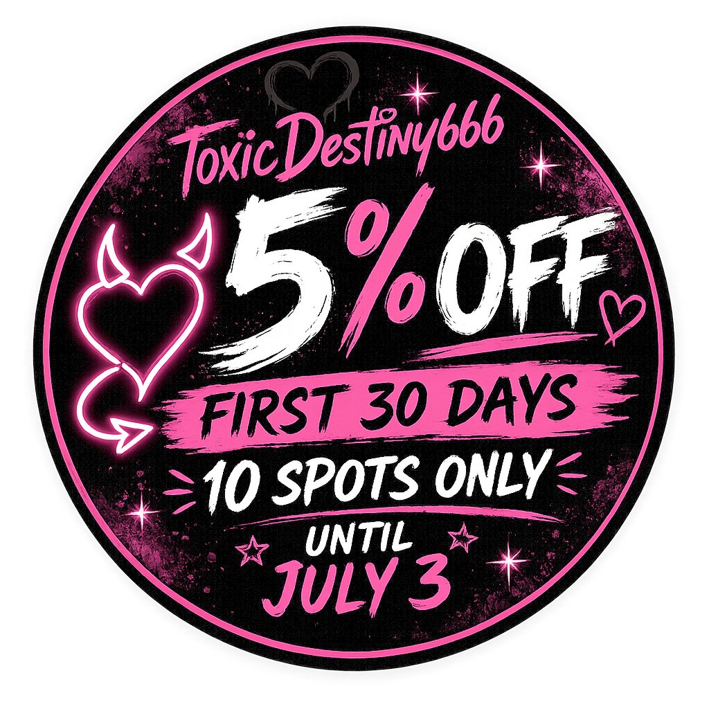 ✨ 5% OFF your first 30 days! ✨ I've got 10 discounted spots available for new subscribers until July 3. If you've been curious about what I post behind the paywall, now's the perfect time to find out. 🖤 Come hang out with me. 😘 🔥 https://t.co/FtNbl4evSW https://t.co/w6QHiVBlTY