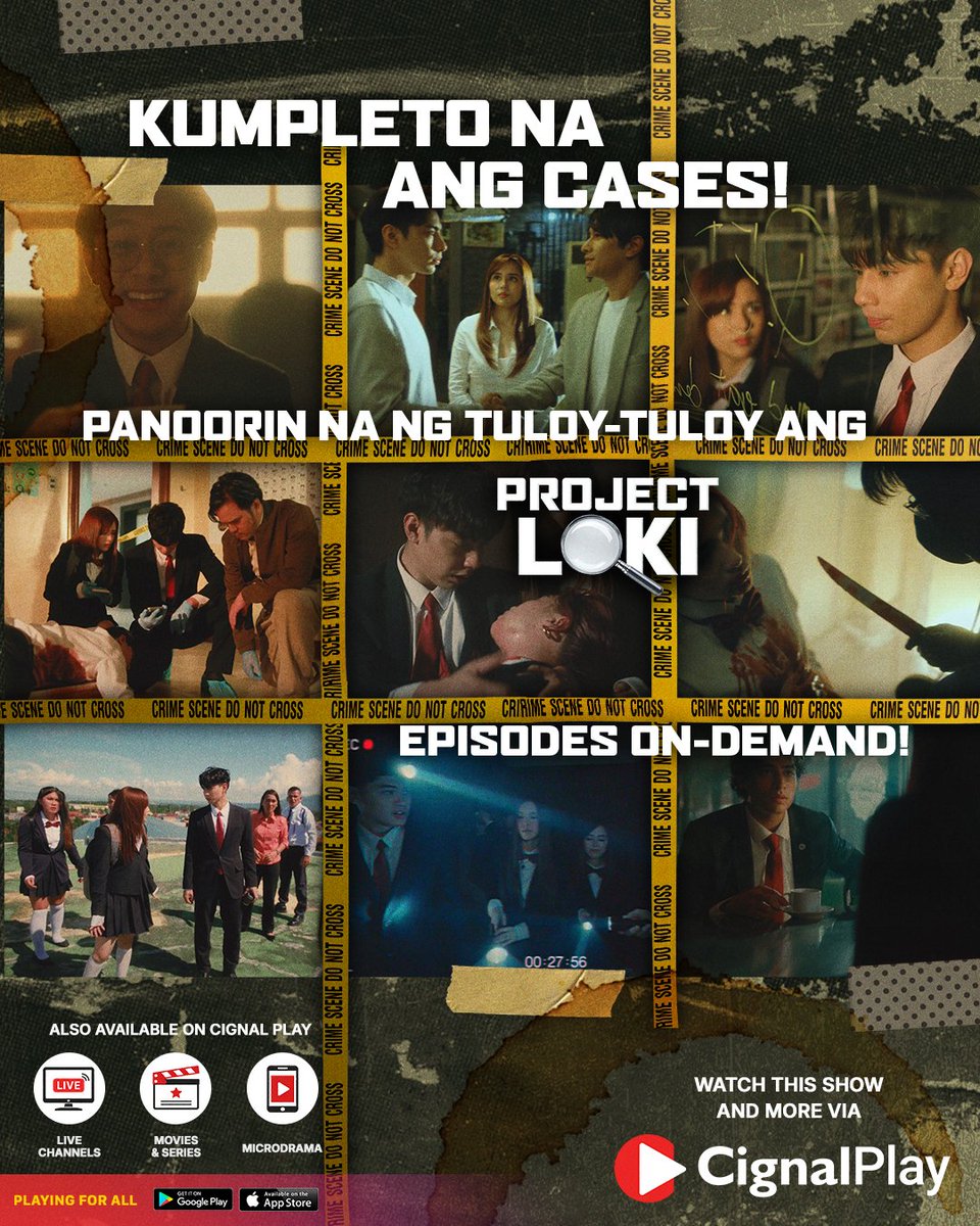 CignalPlay's tweet photo. THRILLER BINGE, ANO TARA? 😱🕵️♂️
'Di pa tayo tapos! Watch all #ProjectLoki episodes ON-DEMAND dito lang sa #CignalPlay!
Click on the link and type Get Started! ➡ https://t.co/3oJW2UYKfN
Subscribe now!
*Available within the Philippines only
#PlayingForAll https://t.co/5t8L3em53x