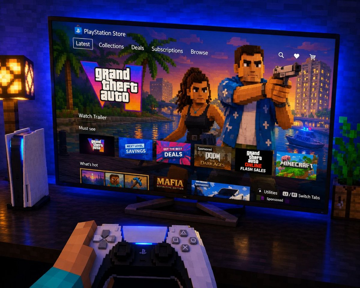 GTA6PreOrderHub's tweet photo. Vice City if it was built block by block. 🧱🎮
#GTA6 https://t.co/99AE1IvJdu