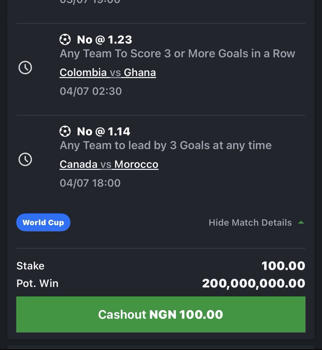 tem48137's tweet photo. 3 goals in a row (No) On Sportybet Win 200M Ready…

Code is Ready Who is Ready?
If you have  N100 to play tap ❤️ likes now 
Just say boom 💥 and retweet
Code here👉https://t.co/c6tCewn3kb https://t.co/IexRJW40Ll