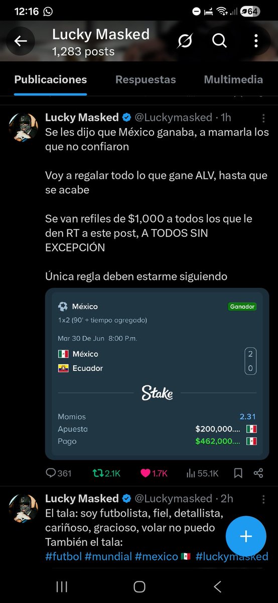 DeserL12376's tweet photo. @Luckymasked Aqui andamos bro https://t.co/4qqxEXvRCg