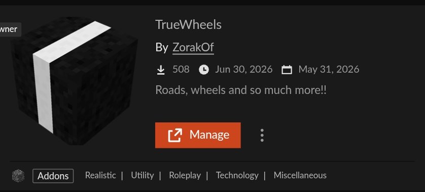 ZaystryStudios's tweet photo. ¡Muchas gracias a todos por las 500 descargas de Truewheels en Curseforge! https://t.co/ZfDMgxfaYV