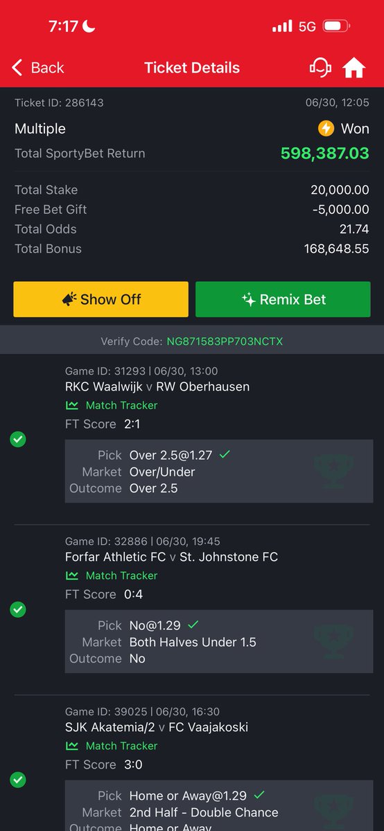 FoluboiNg's tweet photo. I just broke the record of most single community tickets in a day ! 

5X 20 odds 

Congratulations to me and the winners that partake on my games 

I also did 12X 20 odds from last week till now ! https://t.co/dGcYAdJYLX