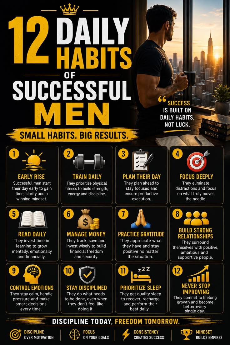 RealLinaAI360's tweet photo. 12 Daily Habits of Successful Men That Lead to Success https://t.co/ISurBBen4S