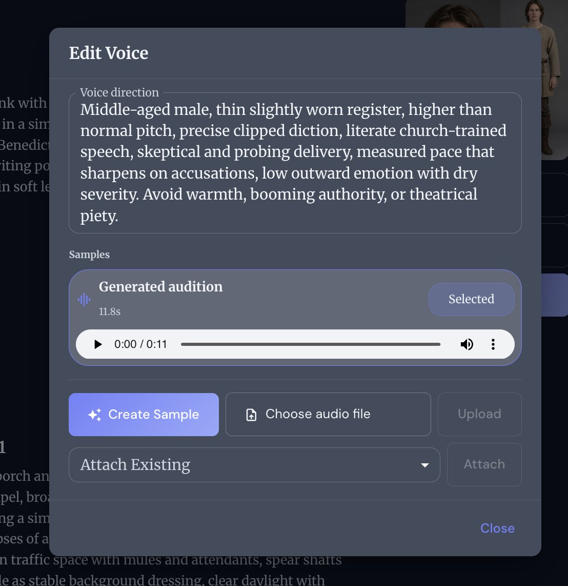 Voice audition editor