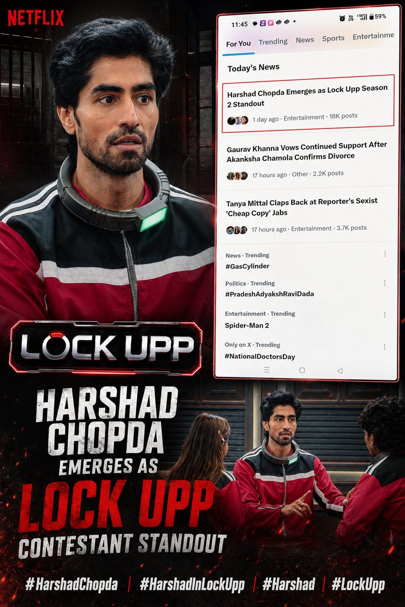 TeamHarshadOFC's tweet photo. #HarshadChopda emerges as the standout contestant this season 💯💯😍
Keep supporting him 🙌🙌
#Harshad #HarshadInLockUpp
#LockUpp https://t.co/cnuJ0eLWm4
