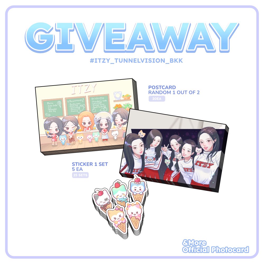 _mmyuz's tweet photo. [Pls kindly RT] ❤️‍🔥 GIVE AWAY
🌠Fan Art Postcard (Random) 20EA 
🐱Twinzy Sticker 25 SETS 
&amp;More 

🗓️ 4 JULY 2026

#ITZY_TUNNELVISION_BKK

📍Impact Arena 
⏰ TBA

💕Only for Midzy💕

#ITZY #MIDZY https://t.co/Dpq80lXeuj