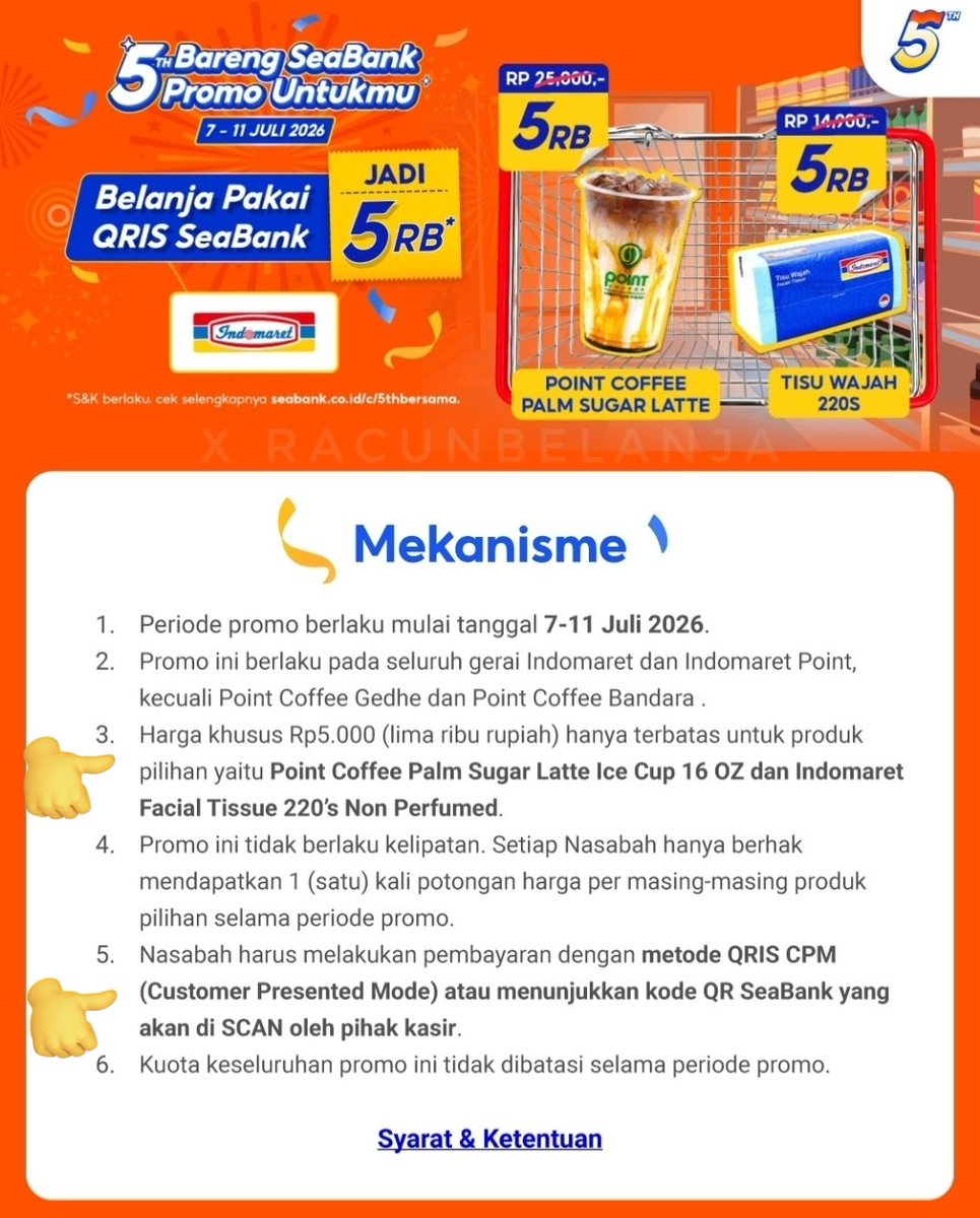 kimmyexp's tweet photo. psl lagi psl lagi 🤣

palm sugar latte 5RB &amp; tissue 5RB 
🗓️7-11 Juli 2026

tp anti selfriwed krna gada kuotanyaaa
dan gapake vocer, barcode kita discan kasir trus nnti motong 5RB langsung
(harusnya gtu) https://t.co/DXqrqWfOCP