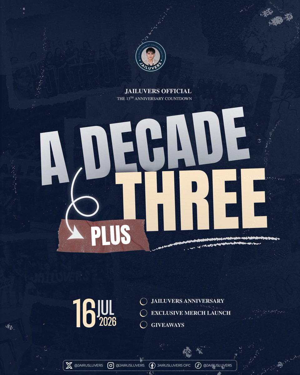 JairusLuvers's tweet photo. 𝐉𝐔𝐋𝐘 𝐈𝐒 𝐇𝐄𝐑𝐄… 𝐚𝐧𝐝 𝐬𝐨 𝐢𝐬 𝐨𝐮𝐫 13𝐭𝐡 𝐀𝐧𝐧𝐢𝐯𝐞𝐫𝐬𝐚𝐫𝐲!! 💙

It’s gonna be a month-long celebration as we reach another milestone with our amazing fambam. Exciting surprises await on July 16! 🦋 Stay tuned!

#JairusAquino | #JaiLuvers https://t.co/yTp86J0qDn