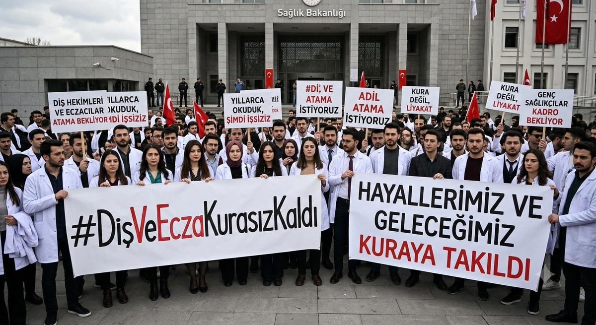 DusiyerP's tweet photo. 2025 Kasım ataması yapılmadı, 2026'nın 2. kurasında ise diş hekimleri ve eczacılar tamamen yok sayıldı! Atama bekleyen binlerce hekim ve eczacı ne yapacak? #DişVeEczaKurasızKaldı https://t.co/tanoVkpC0u