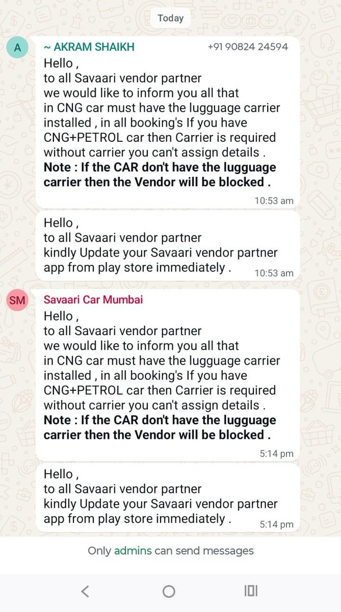 All_IND_Driver's tweet photo. RTO taking challan on roof carrier but many taxi companies forcing to drivers to luggage carrier is compulsory. If any big accident happened then don't apply charges to drivers. @nitin_gadkari @CMOMaharashtra @PratapSarnaik @DGPMaharashtra @MTPHereToHelp @savaaricars #driverunion https://t.co/nkKXvPzXCg