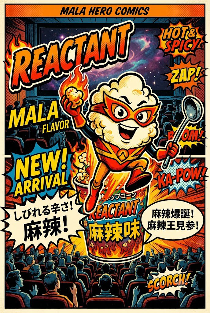 reactant15's tweet photo. 麻辣フレーバー🍿
完売しました‼️
次回の限定フレーバーもお楽しみに♪ https://t.co/12K6BvBQLd