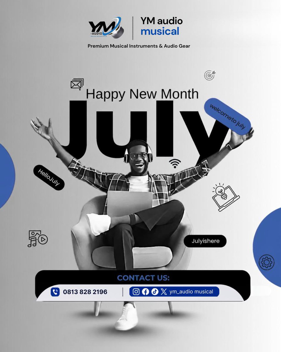YmAudioMusical's tweet photo. Happy New Month from YM Audio Musical!

Quality Sound. Premium Gear. Exceptional Service.

📞 0813 828 2196
📩 DM us for inquiries and orders.

YM Audio Musical
Premium Musical Instruments &amp; Audio Gear.

#HappyNewMonth #WelcomeJuly https://t.co/Axr1sFMNLy