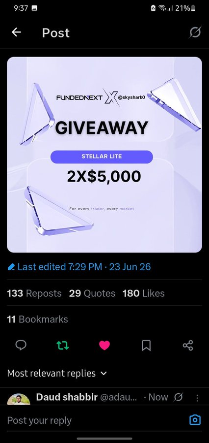 SilentPips0's tweet photo. @skyshark0 @FundedNext @Marwan_fx01 @Flynnn_FN @Galib_FN I appreciate FundedNext most for their reliability: quick payouts, minimal trading days requirement, and strong customer support. It’s one of the few firms that actually deliver on promises. All tasks done ✅ @FundedNext https://t.co/9DfMAMCBjY