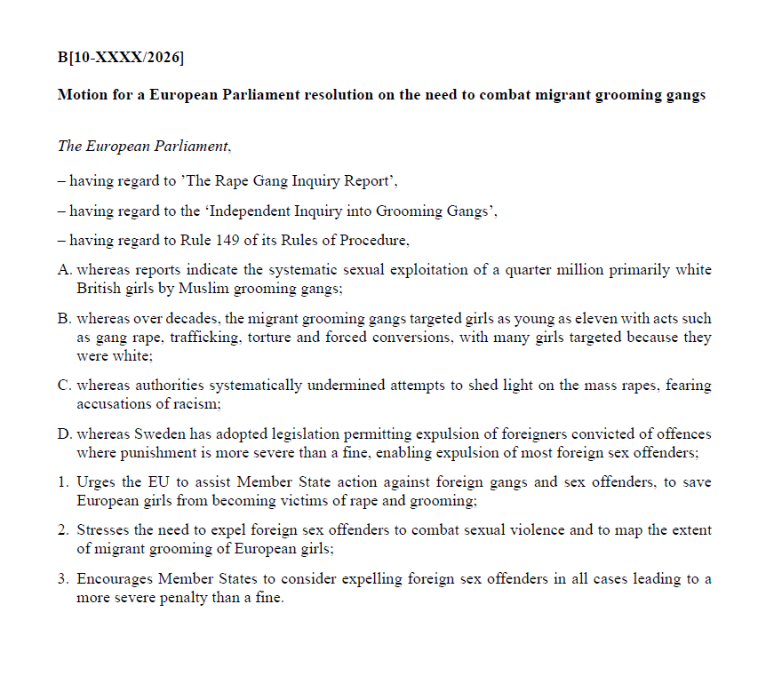 weimers's tweet photo. Today the Sweden Democrats invite all Members of the European Parliament to support a resolution on the need to combat Muslim migrant grooming gangs.

We must act now, before it is too late. https://t.co/Xt7wqUvR4i