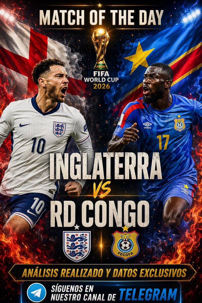 BajoPalosPick's tweet photo. 🏴󠁧󠁢󠁥󠁮󠁧󠁿🇨🇬 Inglaterra lo tendrá fácil ante RD Congo? 👀 El dato clave de los Leopardos que rompe la narrativa y que las casas de apuestas ignoran. ¡Su transición rápida es un peligro!
👉 Únete al canal y mira el análisis completo de este pick. 
https://t.co/JBuFyu7wPs
#mundial2026 https://t.co/gmBzu5xHh6
